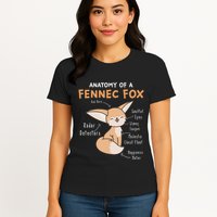 Anatomy Of A Fennec Fox Cute Fox Lover Gift Fennec Fox Womens T-Shirt