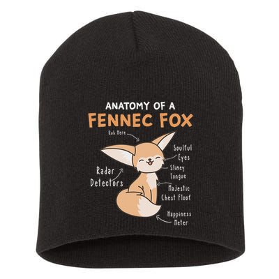 Anatomy Of A Fennec Fox Cute Fox Lover Gift Fennec Fox Short Acrylic Beanie