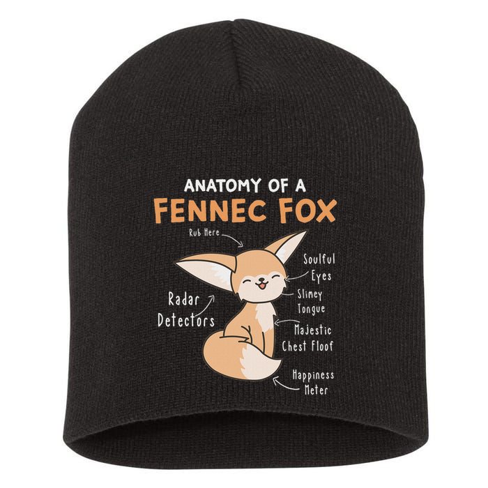 Anatomy Of A Fennec Fox Cute Fox Lover Gift Fennec Fox Short Acrylic Beanie