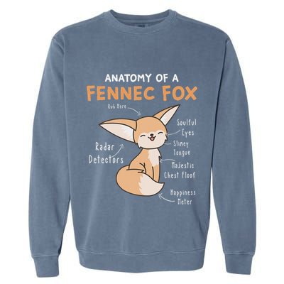 Anatomy Of A Fennec Fox Cute Fox Lover Gift Fennec Fox Garment-Dyed Sweatshirt