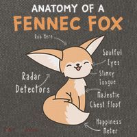 Anatomy Of A Fennec Fox Cute Fox Lover Gift Fennec Fox Cotton Canvas Backpack