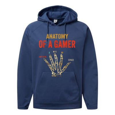 Anatomy Of A Gamer Gaming Gifts Performance Fleece Hoodie