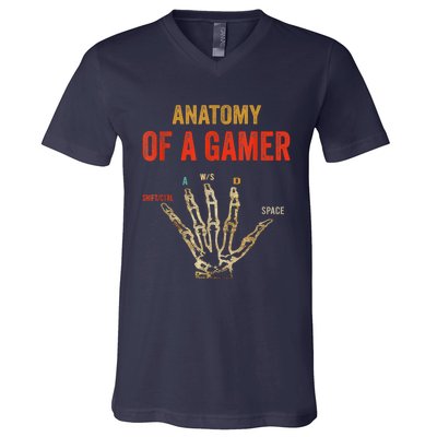 Anatomy Of A Gamer Gaming Gifts V-Neck T-Shirt