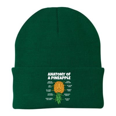 Anatomy Of A Pineapple Swinger Funny Upside Down Pineapple Great Gift Knit Cap Winter Beanie