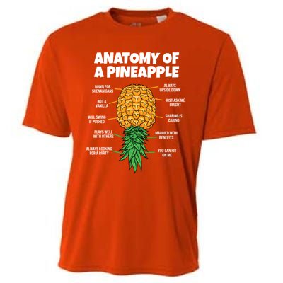 Anatomy Of A Pineapple Swinger Funny Upside Down Pineapple Great Gift Cooling Performance Crew T-Shirt