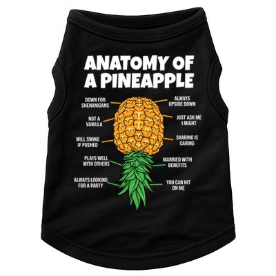 Anatomy Of A Pineapple Swinger Funny Upside Down Pineapple Great Gift Doggie Tank