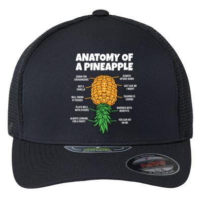 Anatomy Of A Pineapple Swinger Funny Upside Down Pineapple Great Gift Flexfit Unipanel Trucker Cap