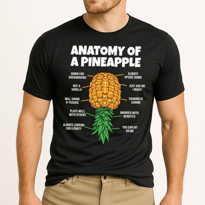 Anatomy Of A Pineapple Swinger Funny Upside Down Pineapple Great Gift Cooling Performance Crew T-Shirt
