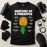 Anatomy Of A Pineapple Swinger Funny Upside Down Pineapple Great Gift Cooling Performance Crew T-Shirt
