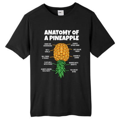 Anatomy Of A Pineapple Swinger Funny Upside Down Pineapple Great Gift Tall Fusion ChromaSoft Performance T-Shirt