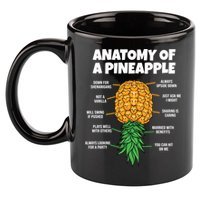 Anatomy Of A Pineapple Swinger Funny Upside Down Pineapple Great Gift 11oz C Handle Ceramic Mug