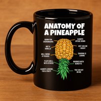 Anatomy Of A Pineapple Swinger Funny Upside Down Pineapple Great Gift 11oz C Handle Ceramic Mug