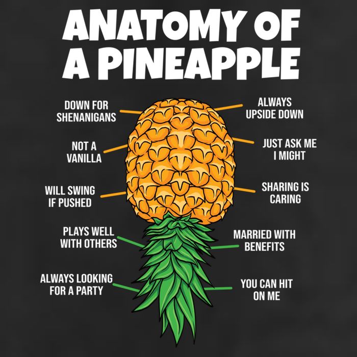 Anatomy Of A Pineapple Swinger Funny Upside Down Pineapple Great Gift 11oz C Handle Ceramic Mug
