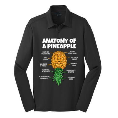 Anatomy Of A Pineapple Swinger Funny Upside Down Pineapple Great Gift Silk Touch Performance Long Sleeve Polo