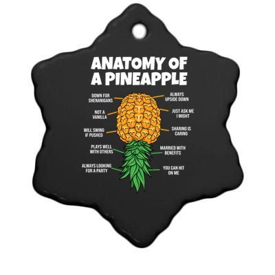 Anatomy Of A Pineapple Swinger Funny Upside Down Pineapple Great Gift Ceramic Star Ornament