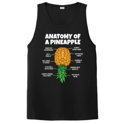 Anatomy Of A Pineapple Swinger Funny Upside Down Pineapple Great Gift PosiCharge Competitor Tank