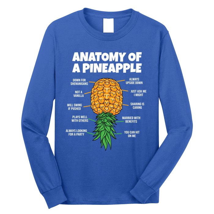 Anatomy Of A Pineapple Swinger Funny Upside Down Pineapple Great Gift Long Sleeve Shirt