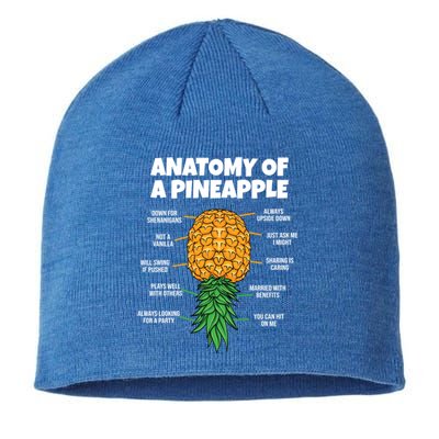 Anatomy Of A Pineapple Swinger Funny Upside Down Pineapple Great Gift Sustainable Beanie