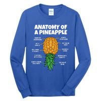 Anatomy Of A Pineapple Swinger Funny Upside Down Pineapple Great Gift Tall Long Sleeve T-Shirt