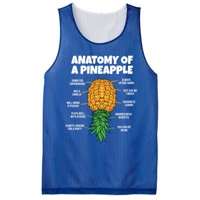 Anatomy Of A Pineapple Swinger Funny Upside Down Pineapple Great Gift Mesh Reversible Basketball Jersey Tank