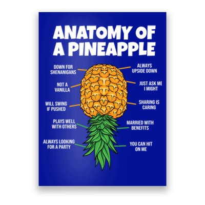 Anatomy Of A Pineapple Swinger Funny Upside Down Pineapple Great Gift Poster