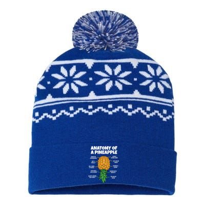 Anatomy Of A Pineapple Swinger Funny Upside Down Pineapple Great Gift USA-Made Snowflake Beanie