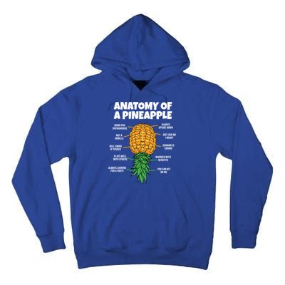 Anatomy Of A Pineapple Swinger Funny Upside Down Pineapple Great Gift Tall Hoodie