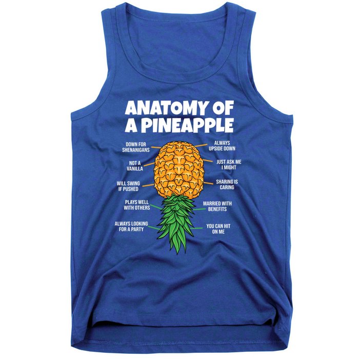 Anatomy Of A Pineapple Swinger Funny Upside Down Pineapple Great Gift Tank Top