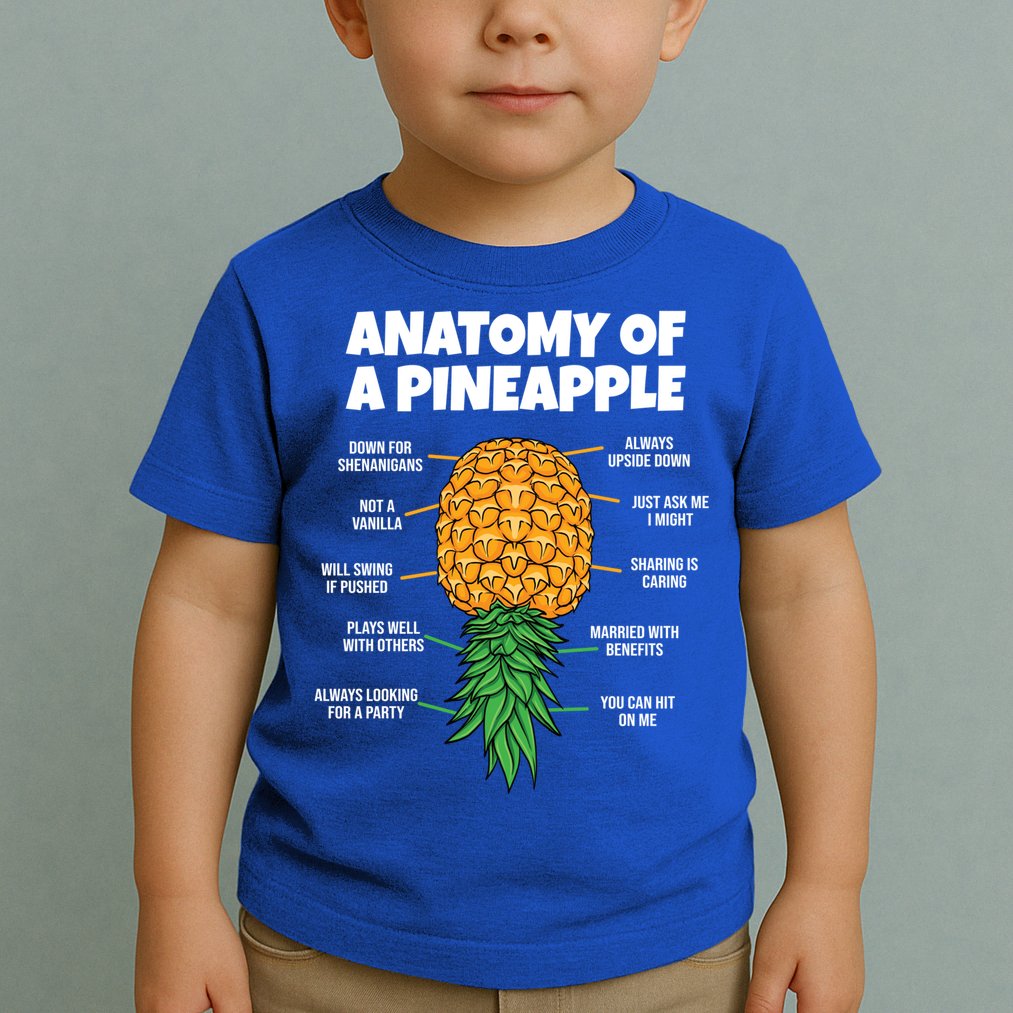 Anatomy Of A Pineapple Swinger Funny Upside Down Pineapple Great Gift Toddler T-Shirt