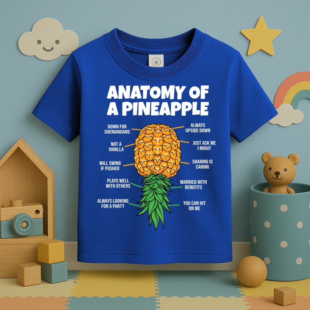 Anatomy Of A Pineapple Swinger Funny Upside Down Pineapple Great Gift Toddler T-Shirt