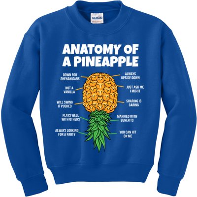 Anatomy Of A Pineapple Swinger Funny Upside Down Pineapple Great Gift Kids Sweatshirt