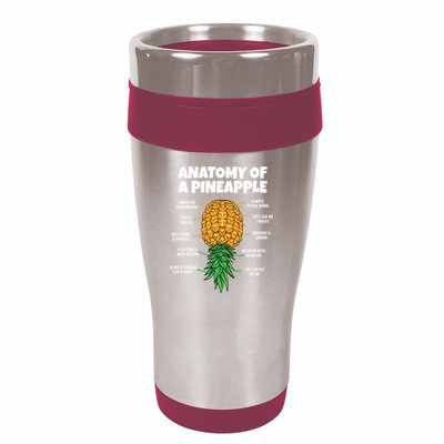 Anatomy Of A Pineapple Swinger Funny Upside Down Pineapple Great Gift 16oz Travel Tumbler