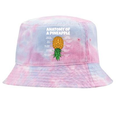 Anatomy Of A Pineapple Swinger Funny Upside Down Pineapple Great Gift Tie-Dyed Bucket Hat