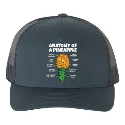 Anatomy Of A Pineapple Swinger Funny Upside Down Pineapple Great Gift Yupoong Adult 5-Panel Trucker Hat