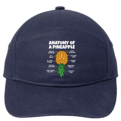 Anatomy Of A Pineapple Swinger Funny Upside Down Pineapple Great Gift 7-Panel Snapback Hat