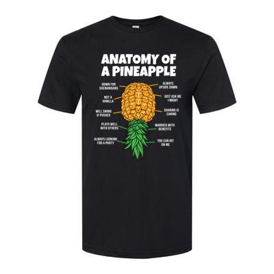 Anatomy Of A Pineapple Swinger Funny Upside Down Pineapple Great Gift Softstyle CVC T-Shirt