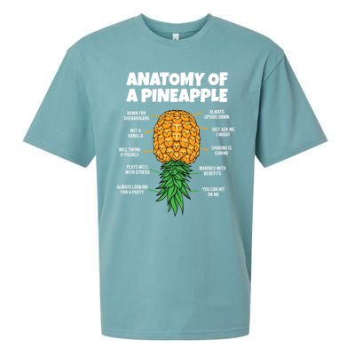 Anatomy Of A Pineapple Swinger Funny Upside Down Pineapple Great Gift Sueded Cloud Jersey T-Shirt