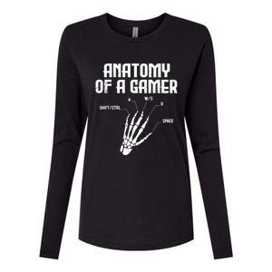 Anatomy Of A Gamer Hand Skeleton Computer Gamer Gaming Gift Womens Cotton Relaxed Long Sleeve T-Shirt