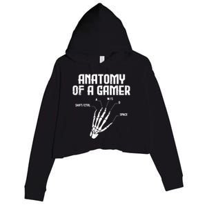 Anatomy Of A Gamer Hand Skeleton Computer Gamer Gaming Gift Crop Fleece Hoodie