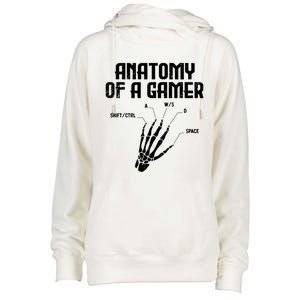 Anatomy Of A Gamer Hand Skeleton Computer Gamer Gaming Gift Womens Funnel Neck Pullover Hood