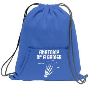 Anatomy Of A Gamer Hand Skeleton Computer Gamer Gaming Gift Sweatshirt Cinch Pack Bag