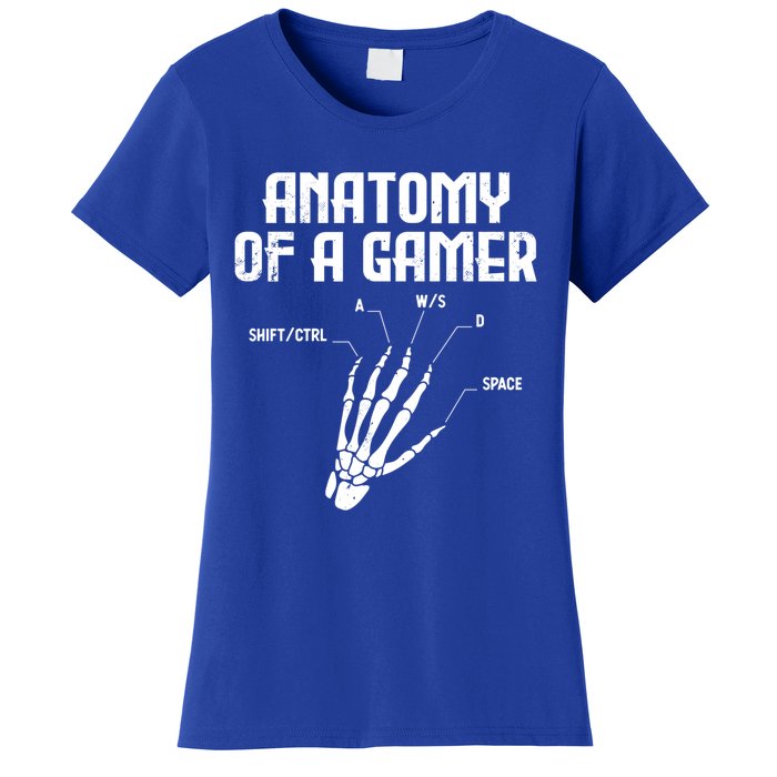 Anatomy Of A Gamer Hand Skeleton Computer Gamer Gaming Gift Women's T-Shirt