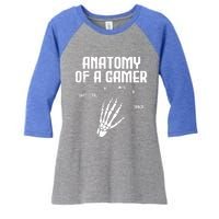 Anatomy Of A Gamer Hand Skeleton Computer Gamer Gaming Gift Women's Tri-Blend 3/4-Sleeve Raglan Shirt