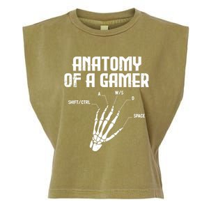 Anatomy Of A Gamer Hand Skeleton Computer Gamer Gaming Gift Garment-Dyed Women's Muscle Tee