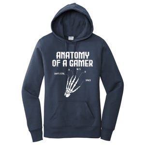 Anatomy Of A Gamer Hand Skeleton Computer Gamer Gaming Gift Women's Pullover Hoodie