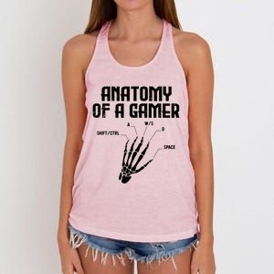 Anatomy Of A Gamer Hand Skeleton Computer Gamer Gaming Gift Women's Knotted Racerback Tank