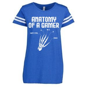 Anatomy Of A Gamer Hand Skeleton Computer Gamer Gaming Gift Enza Ladies Jersey Football T-Shirt