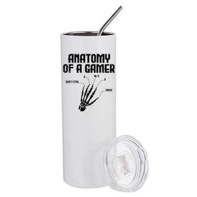 Anatomy Of A Gamer Hand Skeleton Computer Gamer Gaming Gift Stainless Steel Tumbler