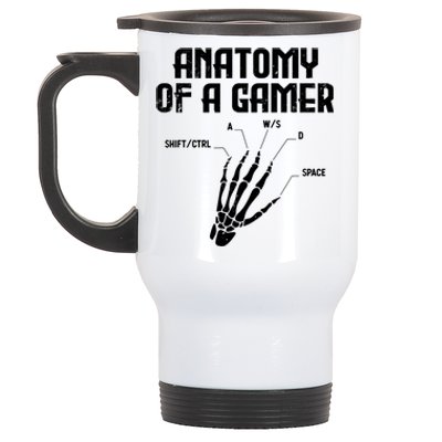 Anatomy Of A Gamer Hand Skeleton Computer Gamer Gaming Gift Stainless Steel Travel Mug