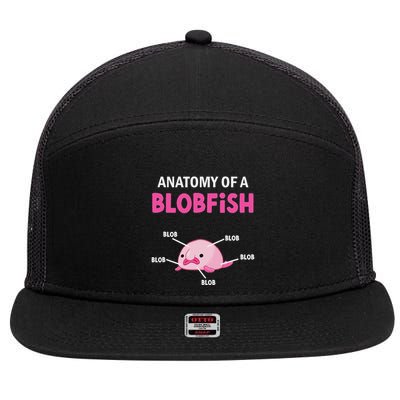Anatomy Of A Blobish Ugly Blob Fish 7 Panel Mesh Trucker Snapback Hat